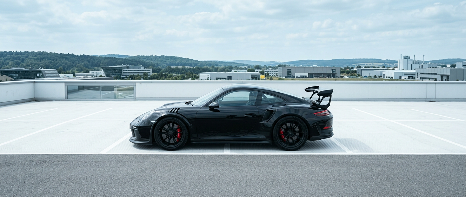 Porsche GT3 performance car — the calibre of automotive work F-exo builds websites for